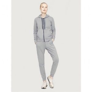 Outdoor Voices Champ Full Zip Hoodie in Gray/Navy Blue Size Medium